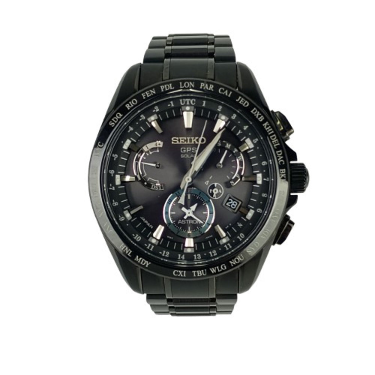 Gebrauchte SEIKO Astron GPS-Uhr 8X53-0AB0 SBXB049 Schwarzes Zifferblatt TI Herren 