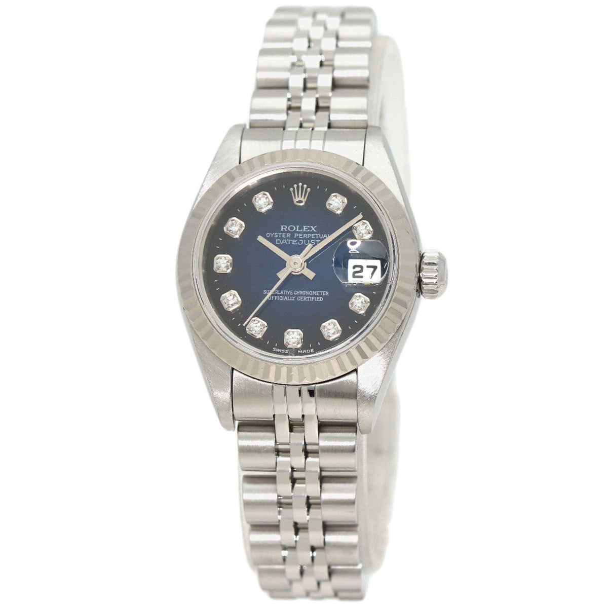 Gebrauchte Rolex 79174G Datejust 10P Diamant Uhr Edelstahl SS K18WG Damen ROLEX 