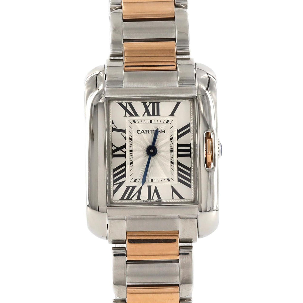 Gebrauchte Cartier Tank Anglaise SM PG Combi W5310036 SSxPG Armbanduhr Quarz 