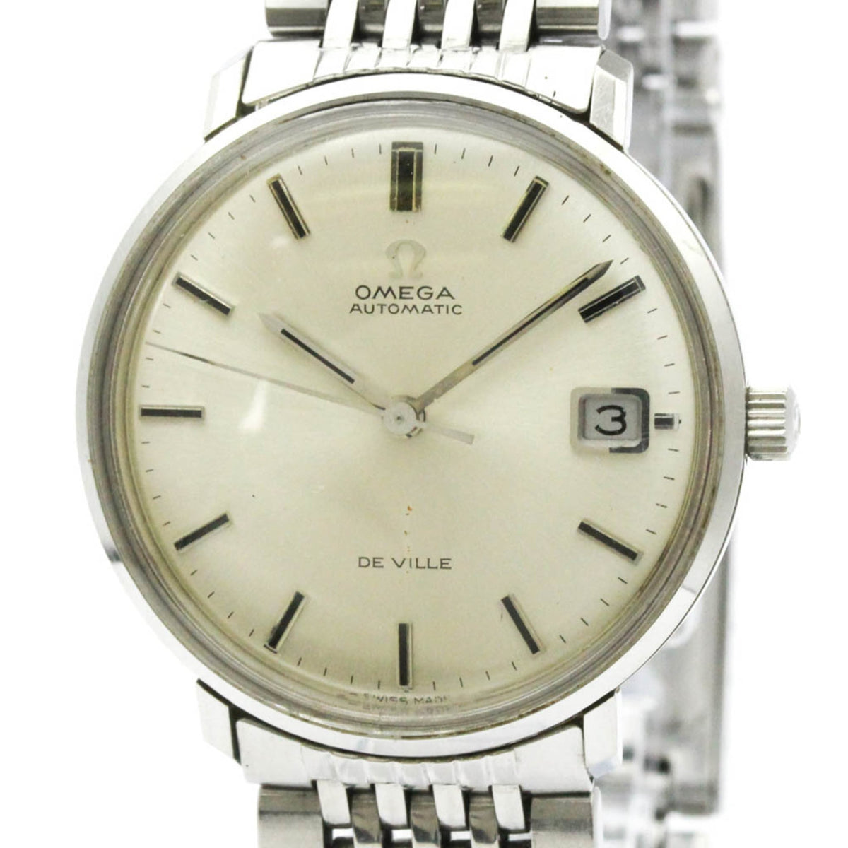 Pre-Owned OMEGA De Ville Date Cal 565 Steel Automatic Mens Watch 166.033 Vintage