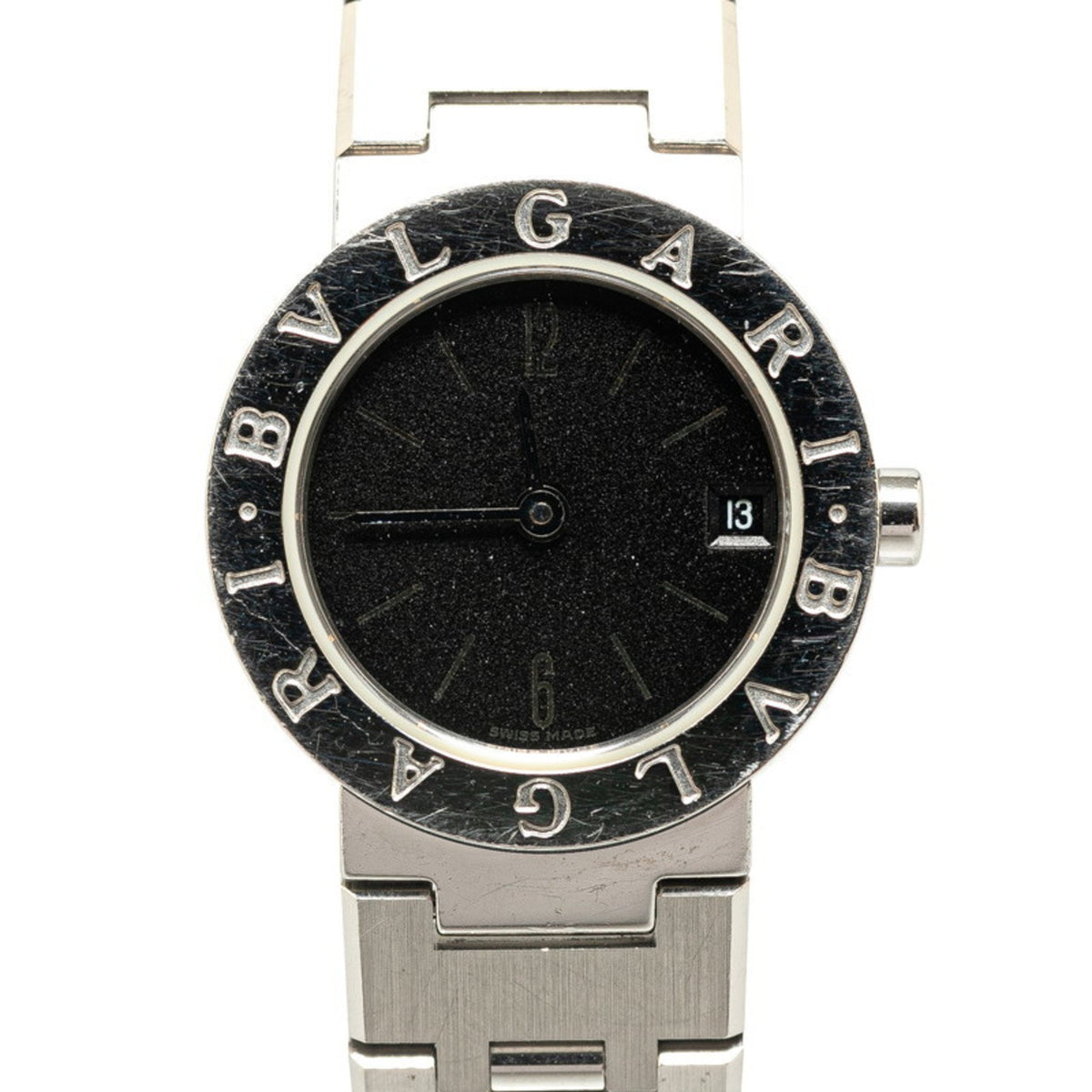 Gebrauchte BVLGARI Uhr BB23SS Quarz Schwarzes Zifferblatt Edelstahl Damen 