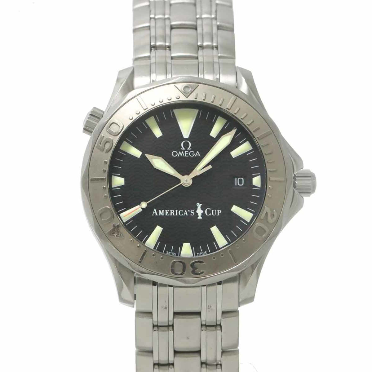 Pre-Owned Omega Seamaster Professional 300 America's Cup Limited Edition (9999 pieces) 2533 50 Men's Watch, Date, Black, Automatic Movement