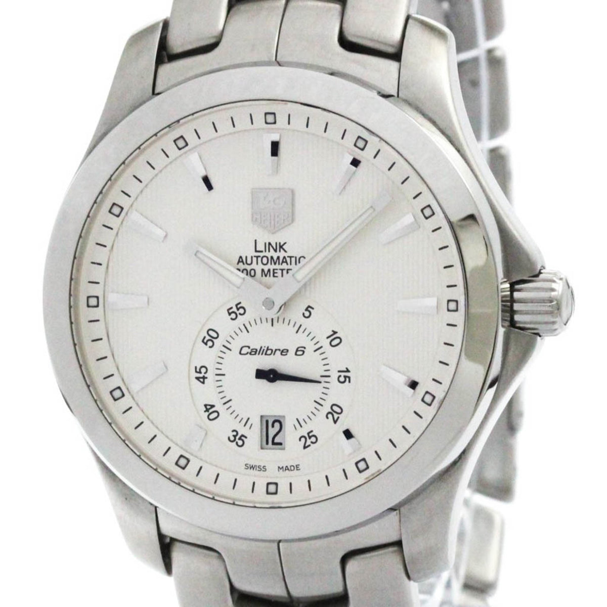 Gebrauchte, polierte TAG HEUER Link Calibre 6 Stahl Automatik Herrenuhr WJF211B BF573272 
