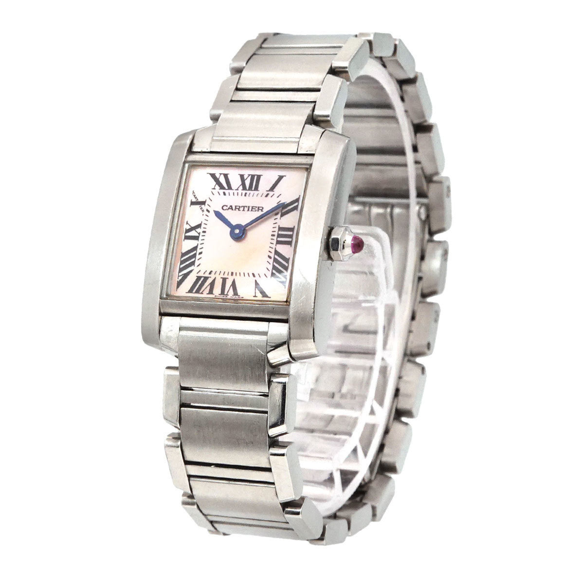 Gebrauchte Cartier Tank Francaise SM W51028Q3 Damenuhr Pink Shell Quartz 