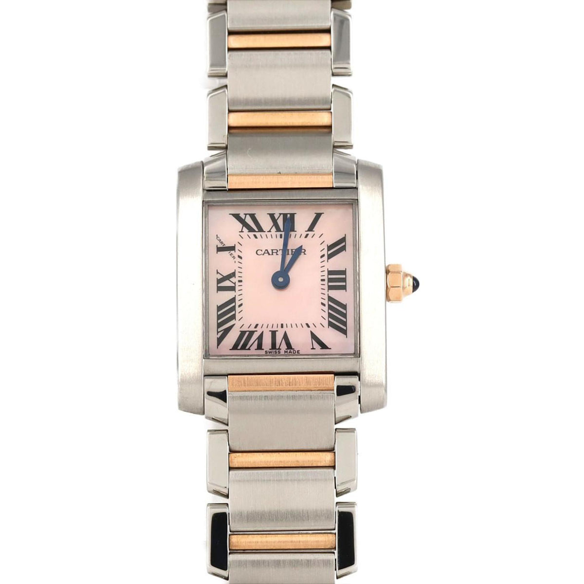 Gebrauchte Cartier Tank Francaise SM PG Combi W51027Q4 SSxPG Armbanduhr Quarz 