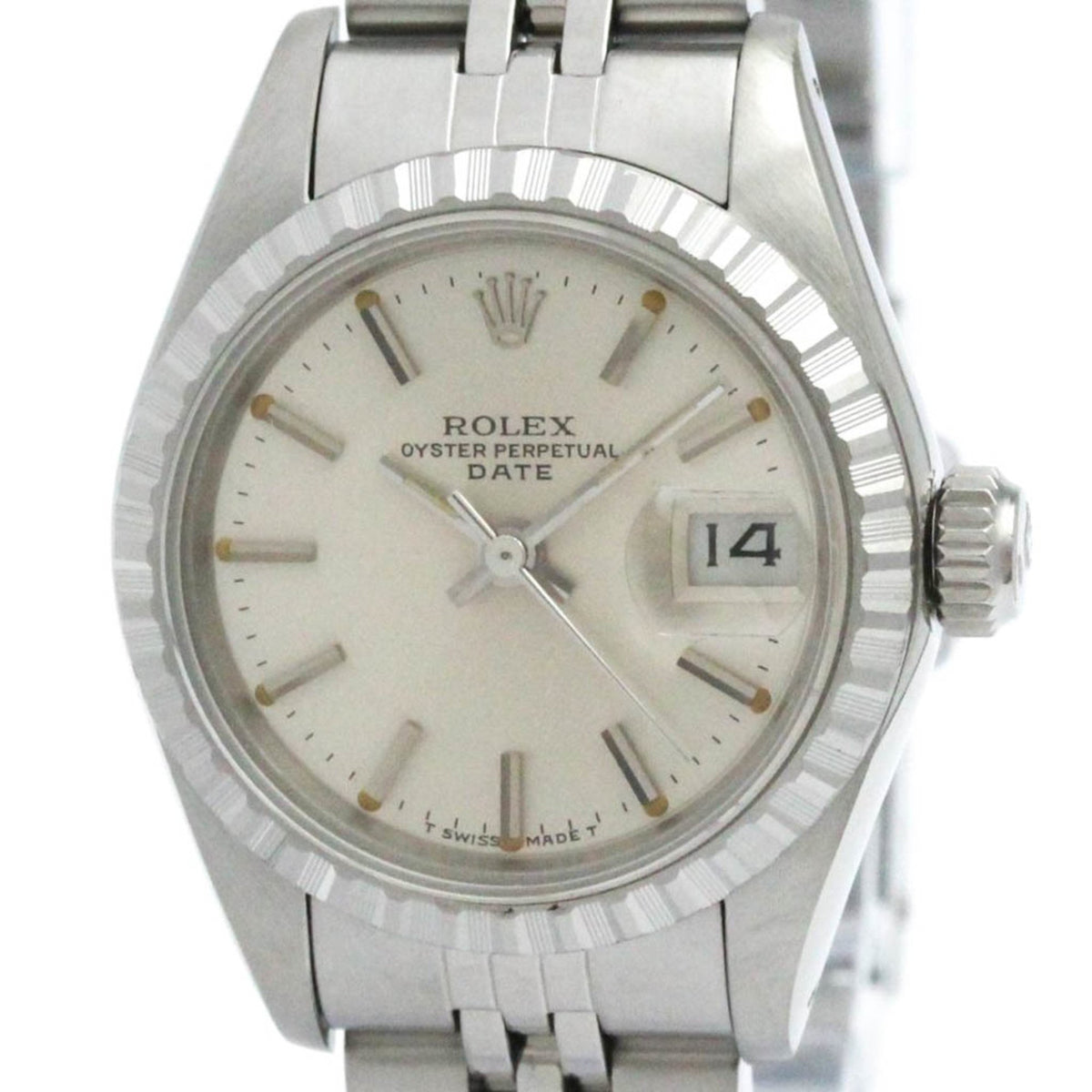 Gebrauchte ROLEX Oyster Perpetual Date 69240 18 Karat Weißgold Stahl Automatikuhr 
