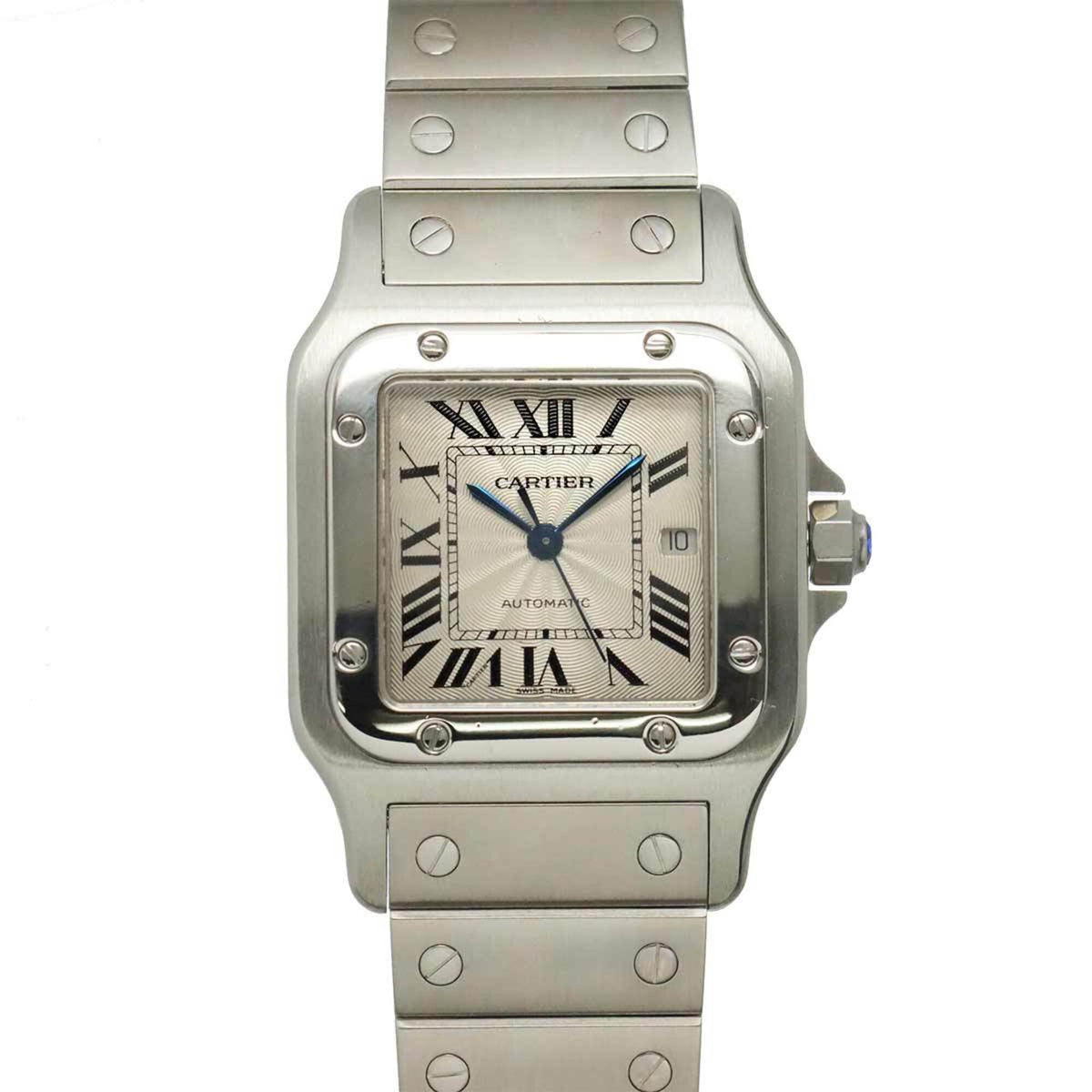 Pre-Owned Cartier Santos Galbee LM W20055D6 Men's Watch, Date, Silver, Automatic Movement