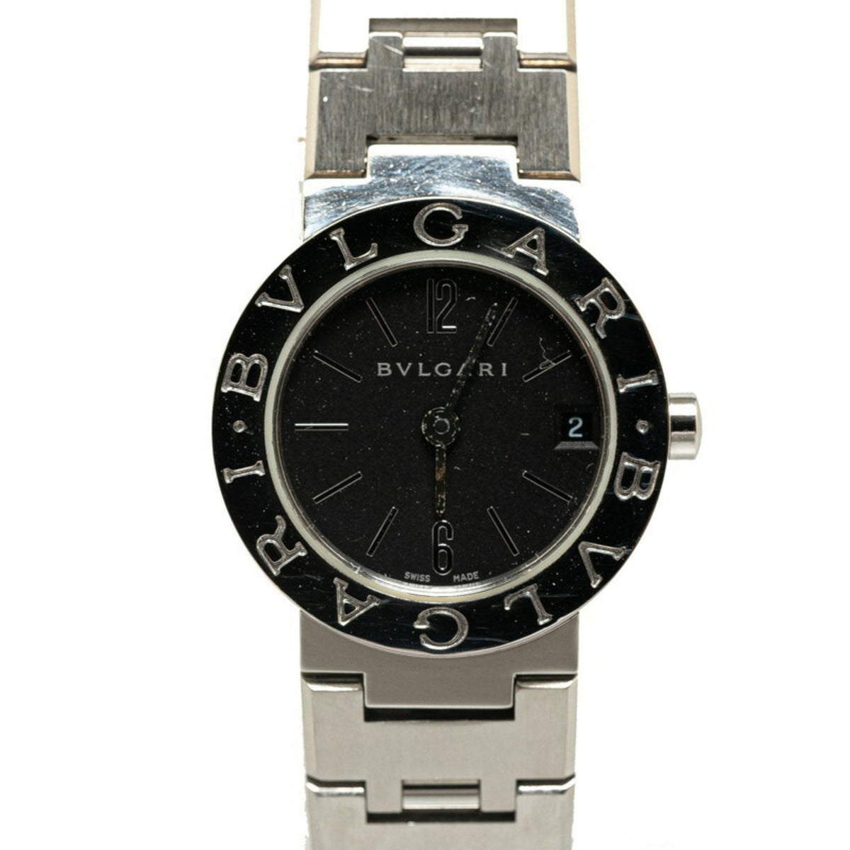 Gebrauchte BVLGARI Uhr BB23SS Quarz Schwarzes Zifferblatt Edelstahl Damen 