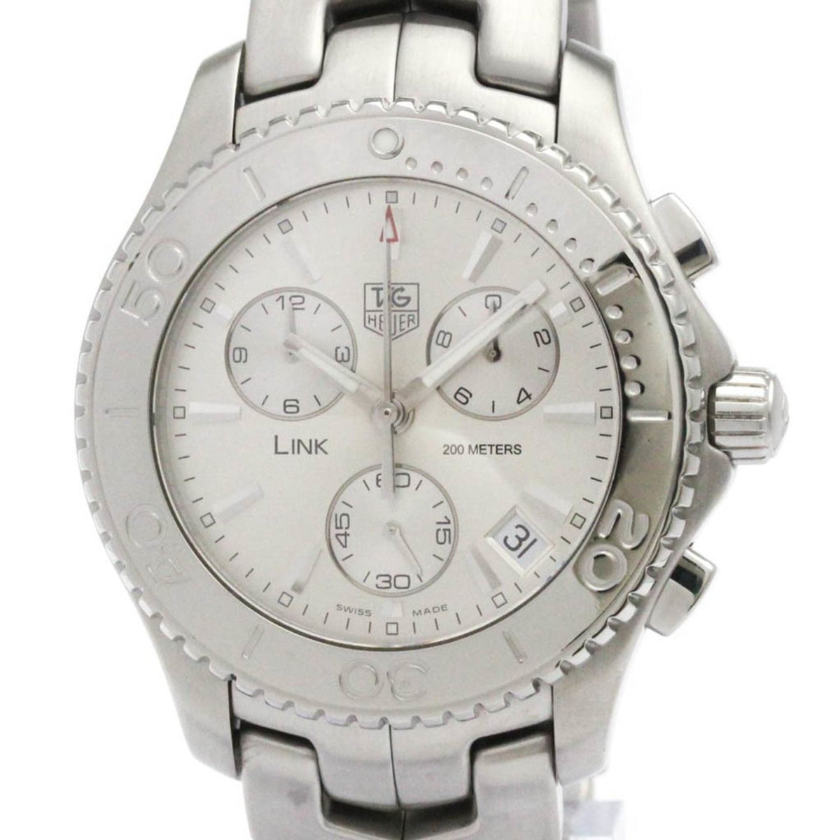 Gebrauchte TAG HEUER Link Chronograph Stahl Automatik Herrenuhr CJ1111 Poliert 