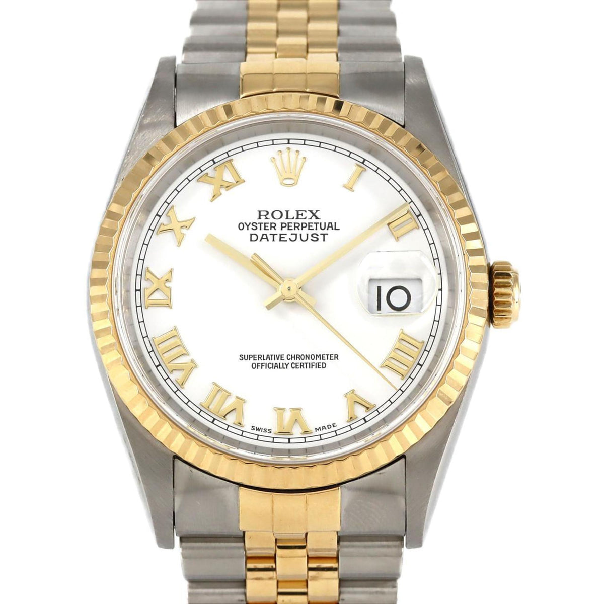 Gebrauchte Rolex Datejust 16233 SSxYG Automatikuhr P-Serie 