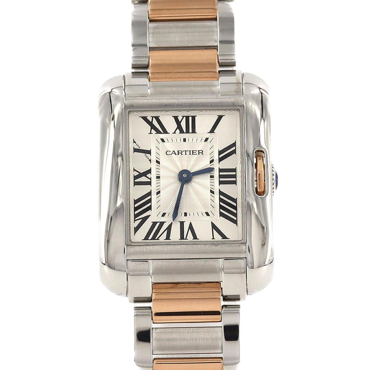 Gebrauchte Cartier Tank Anglaise SM PG Combi W5310036 SSxPG Armbanduhr Quarz 