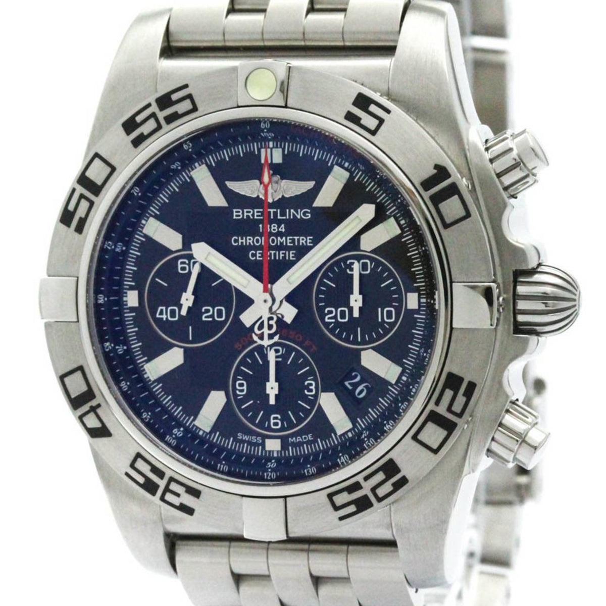 Gebrauchte polierte BREITLING Chronomat 44 Frying Fish Stahl Herrenuhr AB0116 BF580033 