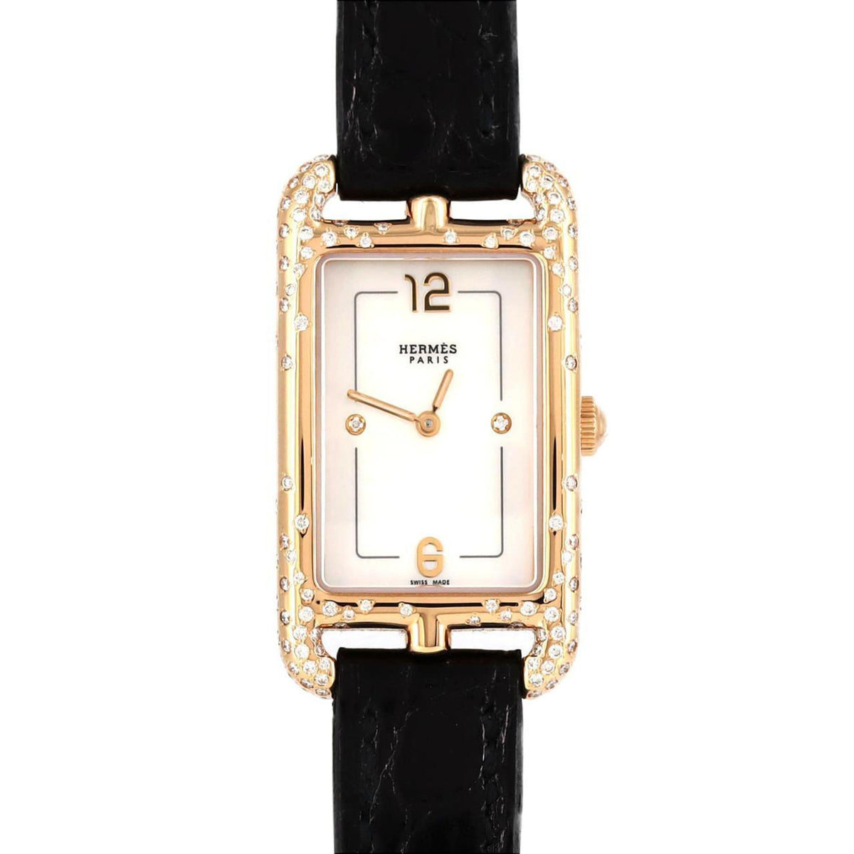Gebrauchte Hermes Nantucket PG D?2P NA2.272 PG?RG Armbanduhr Quarz 