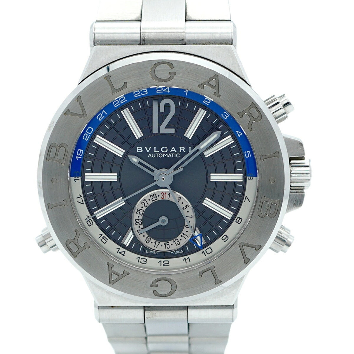 Pre-Owned Bvlgari Diagono DG40S Men's Gray Dial Watch
