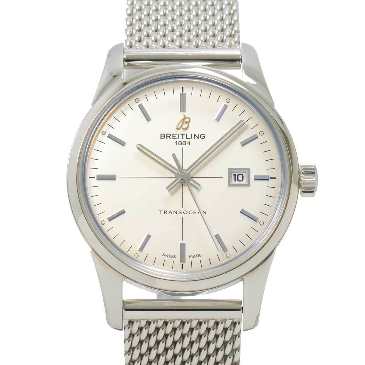 Pre-Owned Breitling Transocean A10360 Men's Watch with Date Display, Silver, Automatic