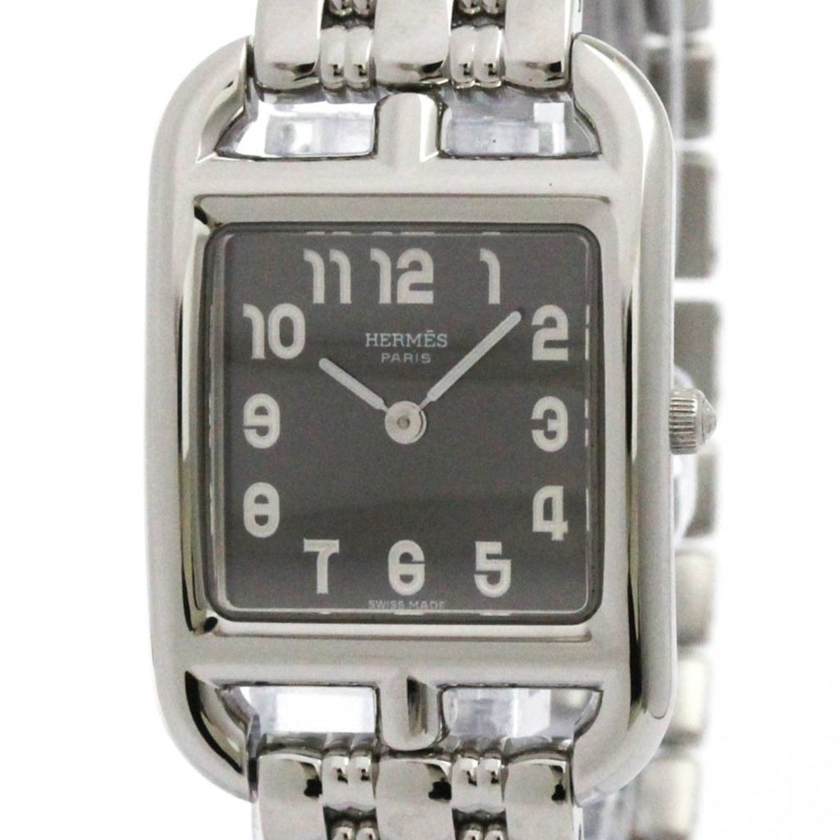 Gebrauchte HERMES Cape Cod Edelstahl Quarz Damenuhr CC1.210 poliert 