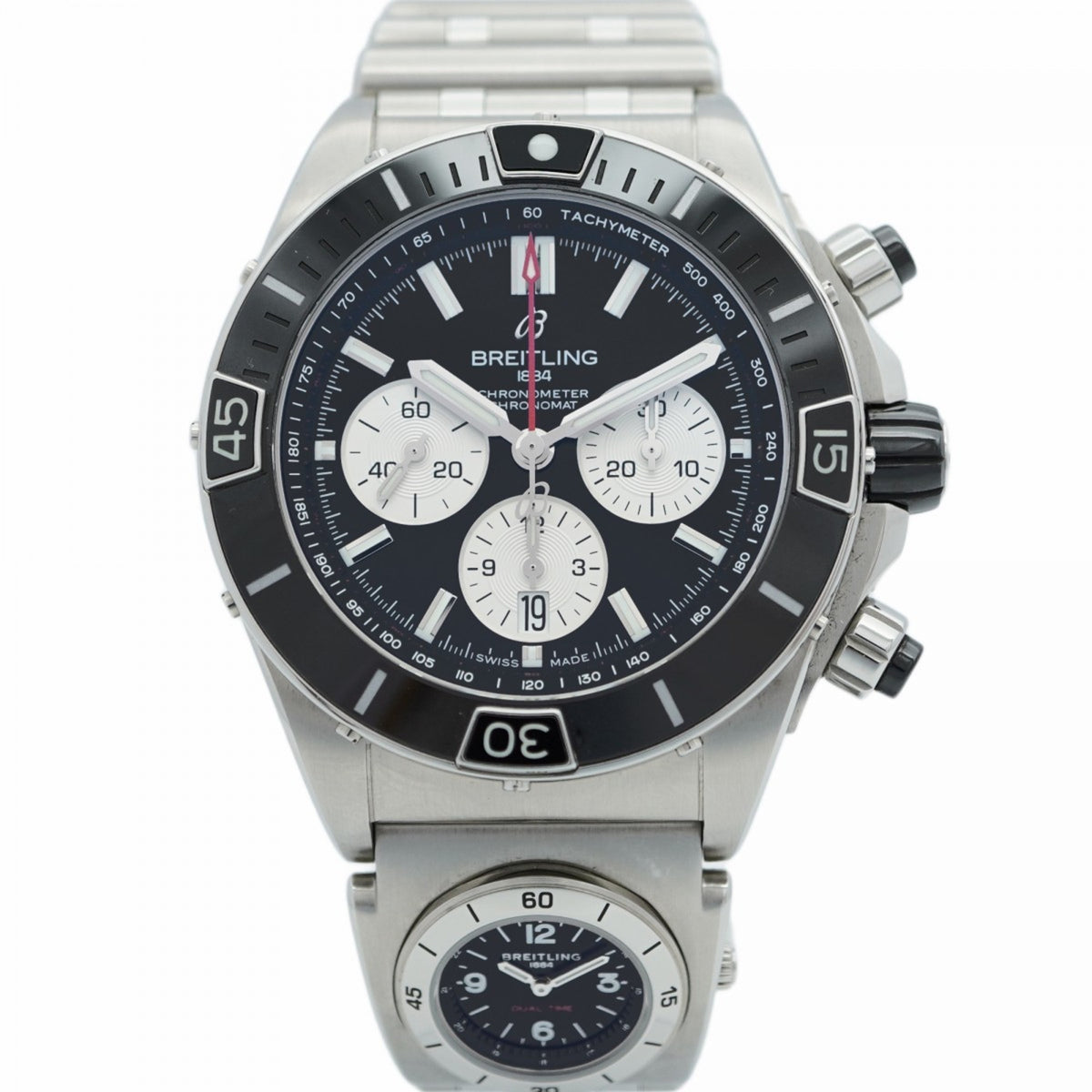 Pre-Owned Breitling Super Chronomat AB0136 Black Dial Men's Watch