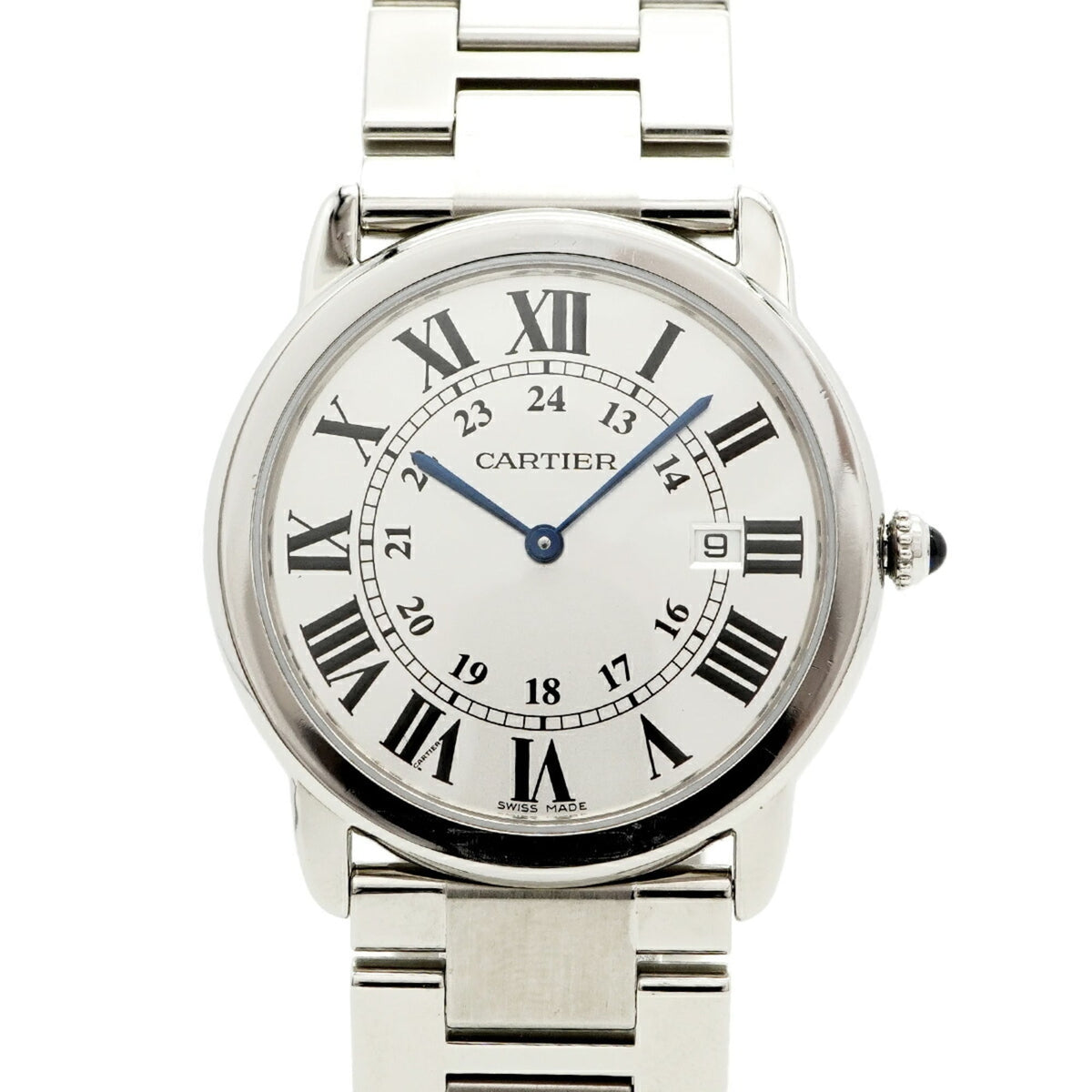 Pre-Owned Cartier Ronde Solo LM W6701005 Silver Dial Men's Watch