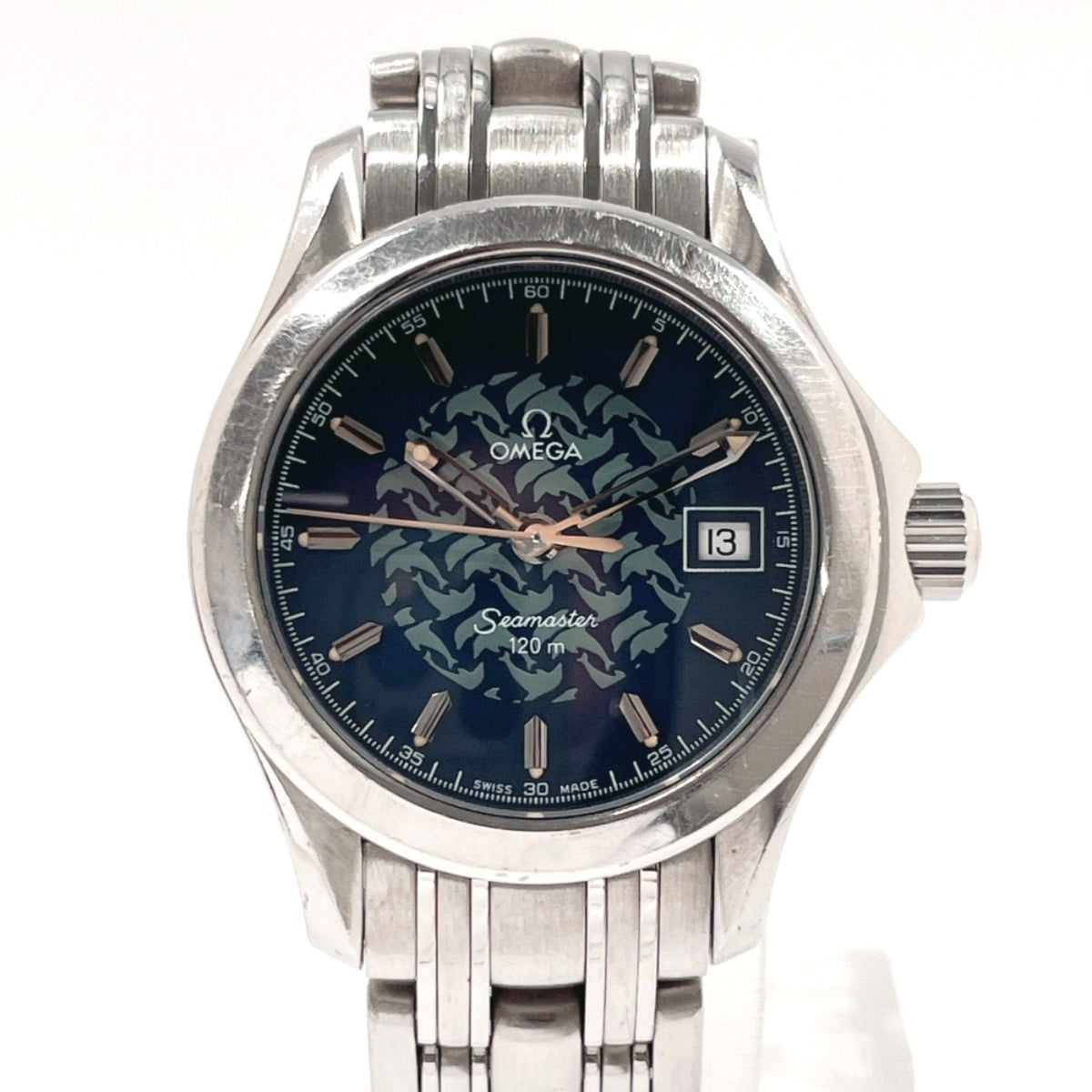 Gebrauchte OMEGA Seamaster 120 Jacques Mayol 1997 2580.8 Uhr Edelstahl/Edelstahl Silber Quarz Marine Zifferblatt Damen F5048520 