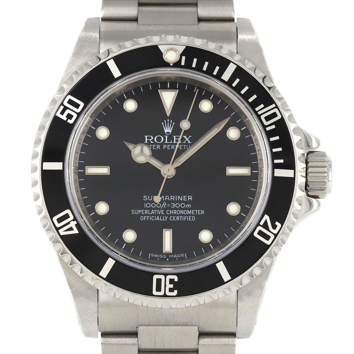 Gebrauchte Rolex Submariner No Date 14060M SS Armbanduhr Automatik V-Serie 
