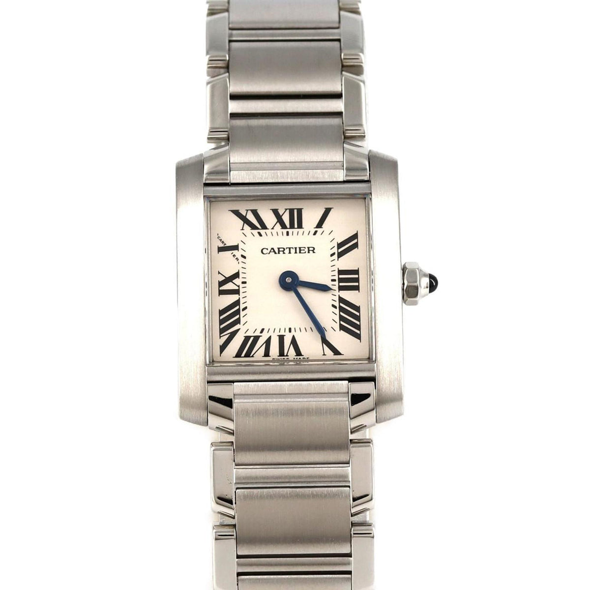 Gebrauchte Cartier Tank Francaise SM W51008Q3 SS Armbanduhr Quarz 