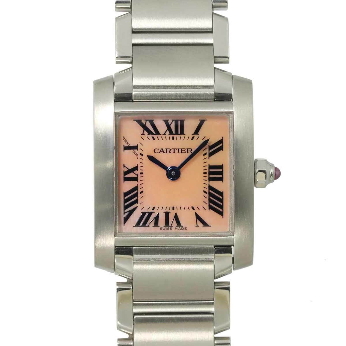 Pre-Owned Cartier Tank Francaise SM W51028Q3 Women's Pink Shell Quartz Watch
