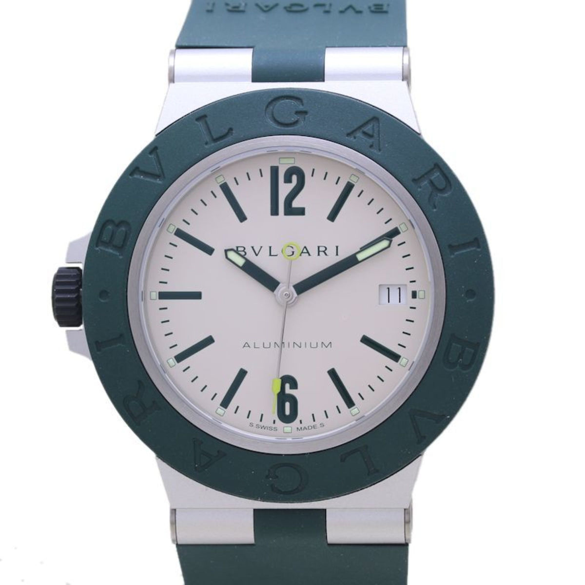 Gebrauchte BVLGARI Bvlgari Aluminium Matchpoint M Größe 103854 BB40ATHMS Limitiert auf 800 Stück Gummi Herren 39998 Uhr 