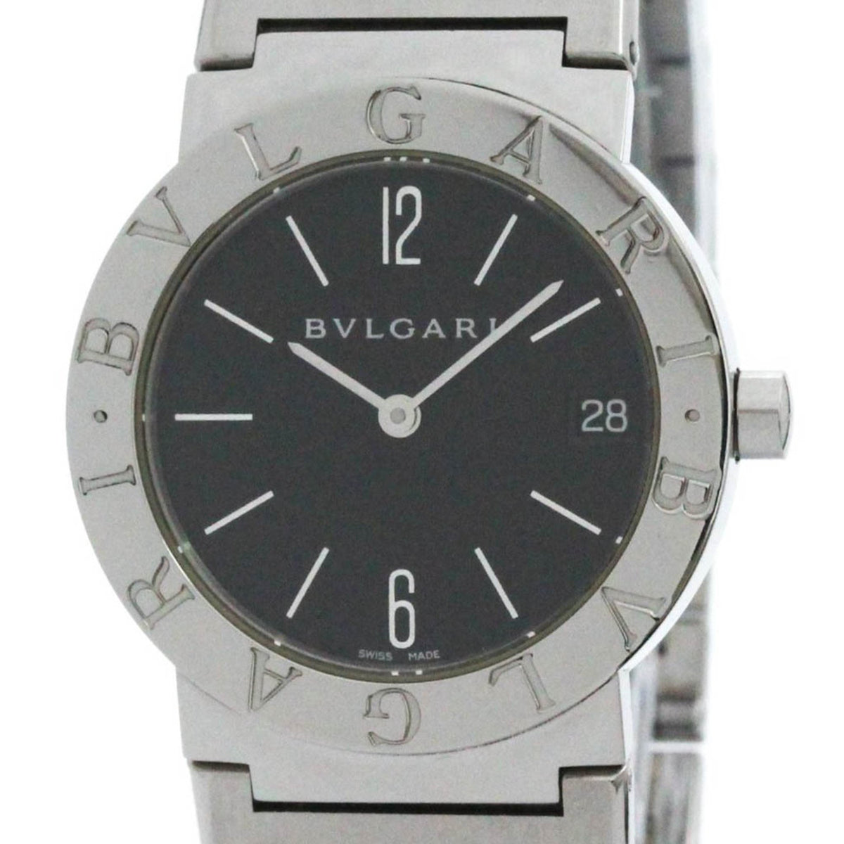 Gebrauchte polierte BVLGARI Bvlgari Bvlgari Stahlquarz-Unisex-Uhr BB30SS BF581531 