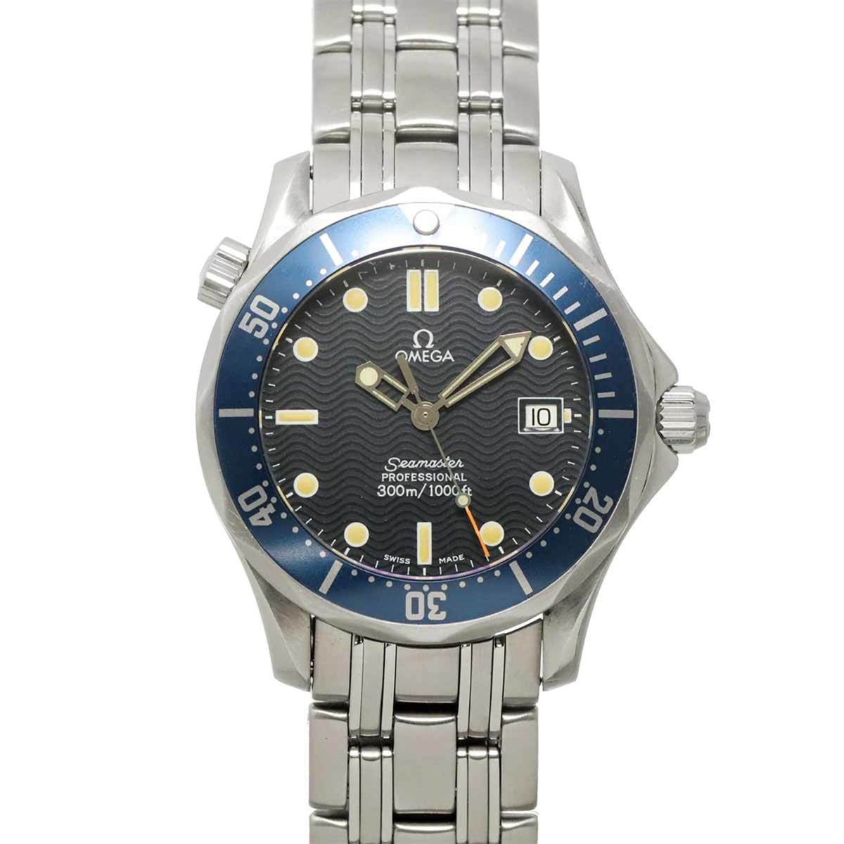 Pre-Owned Omega Seamaster Professional 2561 80 Boys' Watch, Date, Navy, Quartz Watch