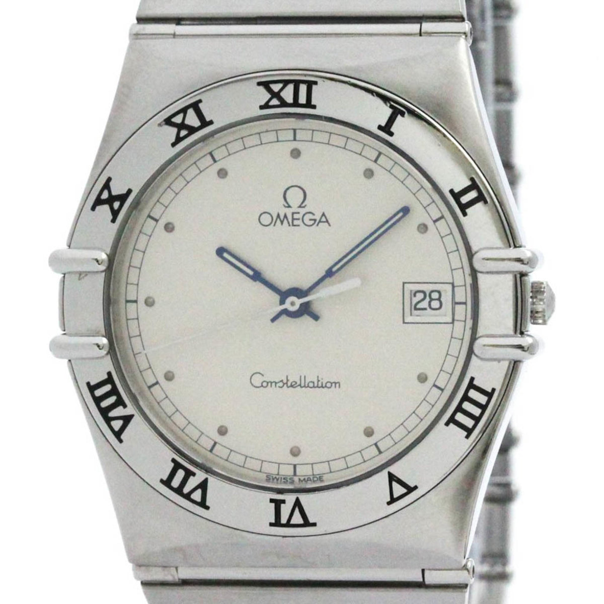 Gebrauchte polierte OMEGA Constellation Edelstahl-Quarz-Herrenuhr 396.1070 BF579977 