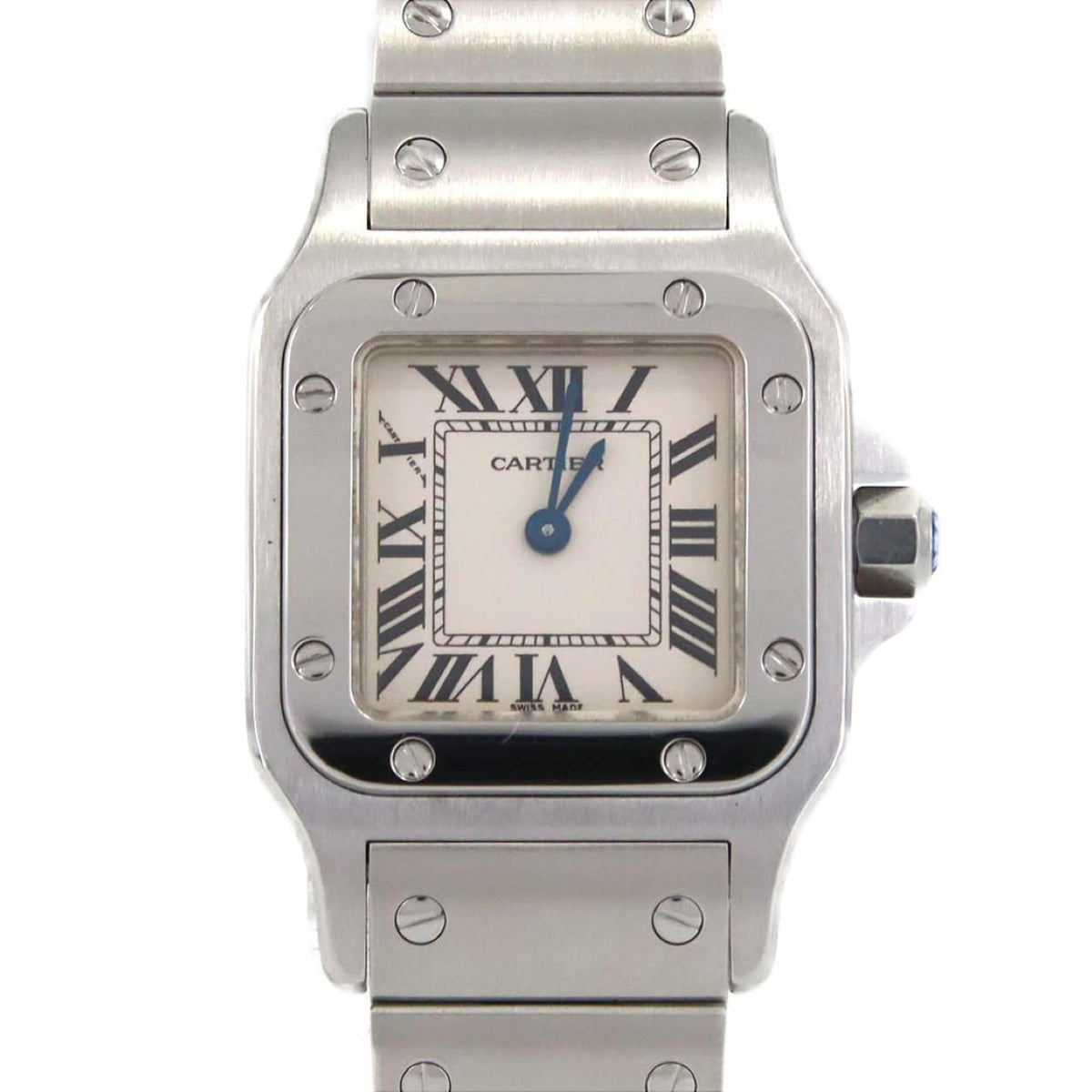Pre-Owned Cartier Santos Galbe SM W20056D6 Stainless Steel Quartz Watch