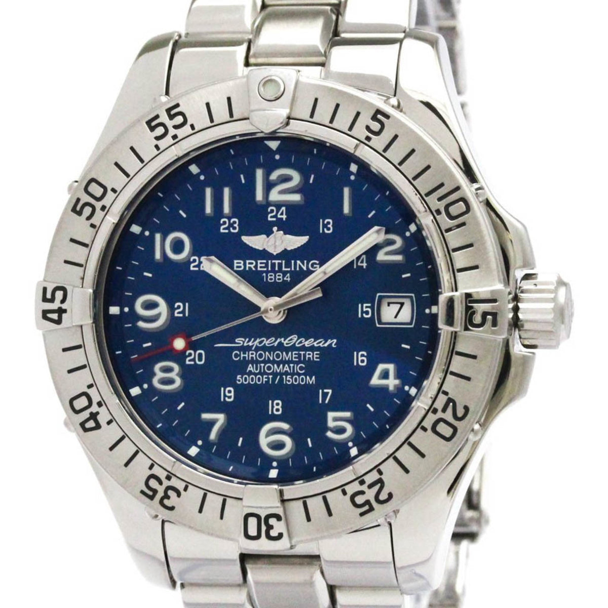 Pre-Owned BREITLING Super Ocean Steel Automatic Mens Watch A17360 Polished