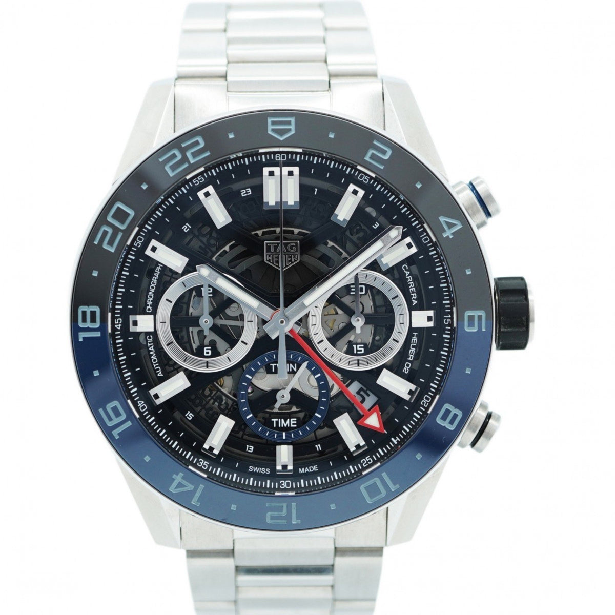 Gebrauchte TAG Heuer Carrera CBG2A1Z Herrenuhr mit Skelett-Zifferblatt 