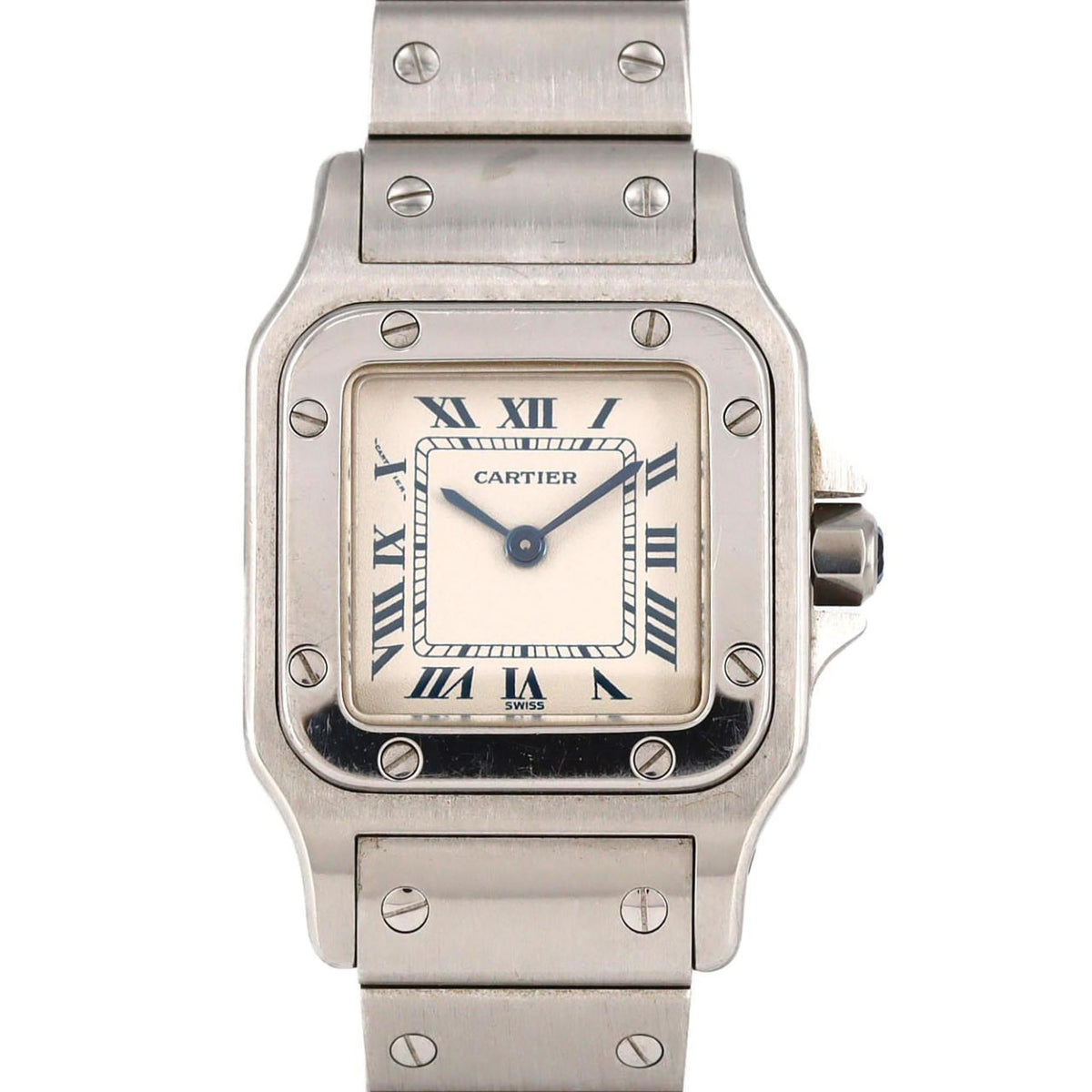 Pre-Owned Cartier Santos Galbe SM W20017D6 Stainless Steel Quartz Watch