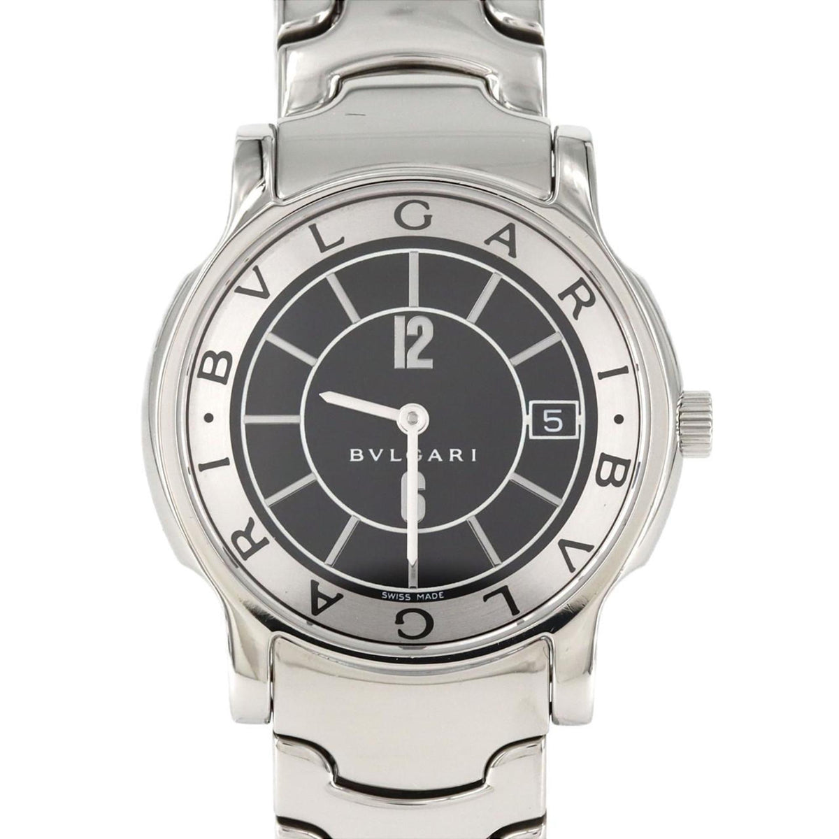 Gebrauchte Bvlgari Solotempo ST35S ST35BSSD SS Armbanduhr Quarz 