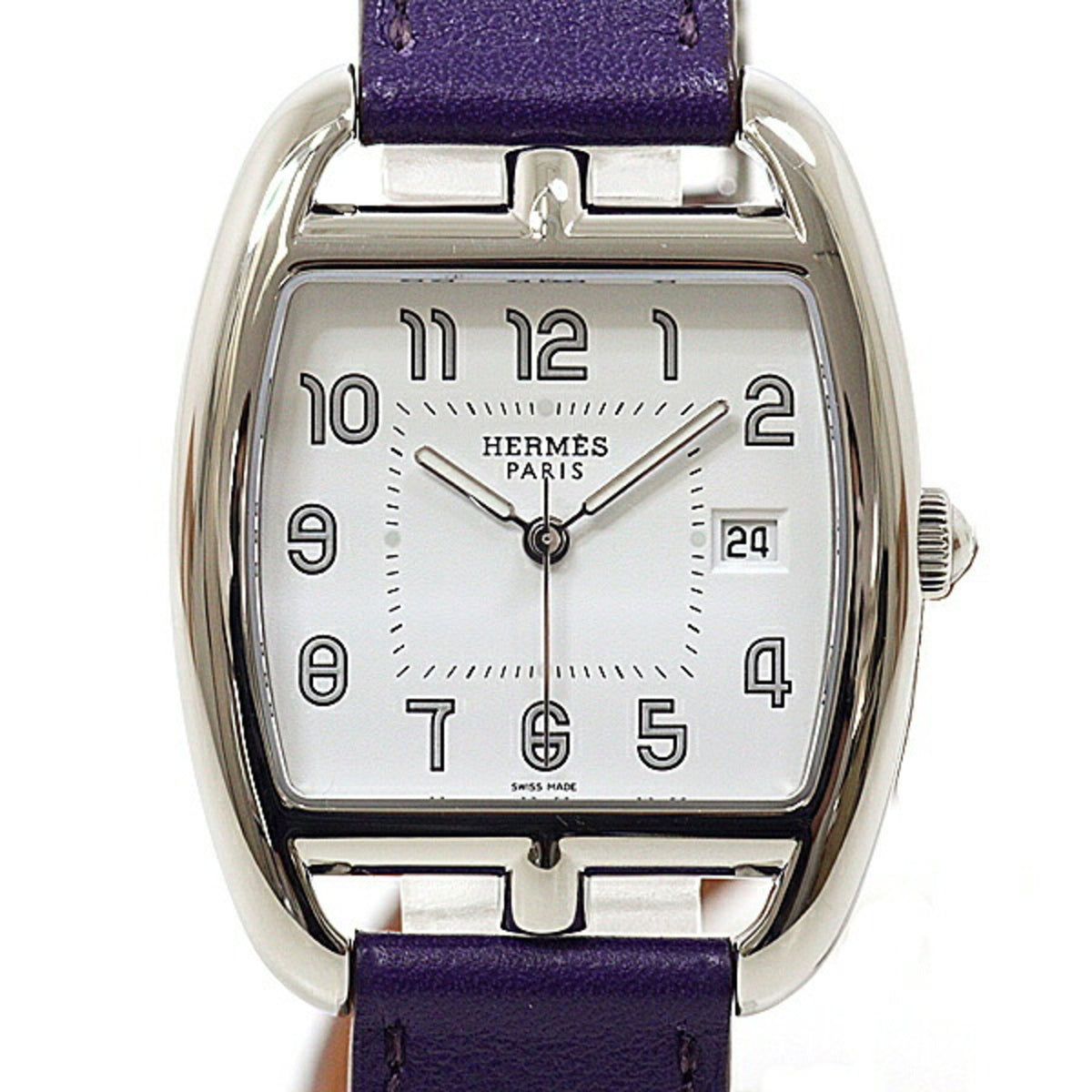 Gebrauchte HERMES Hermes Herrenuhr Cape Cod Tonneau CT1.710 Weißes Zifferblatt Quarz Finish 