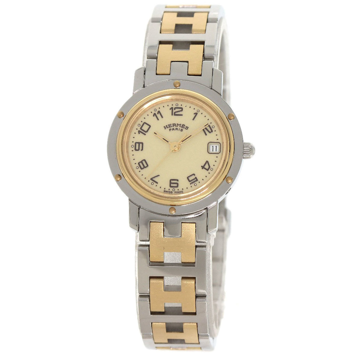 Gebrauchte Hermes CL4.220 Clipper Uhr Edelstahl SSxGP Damen HERMES 