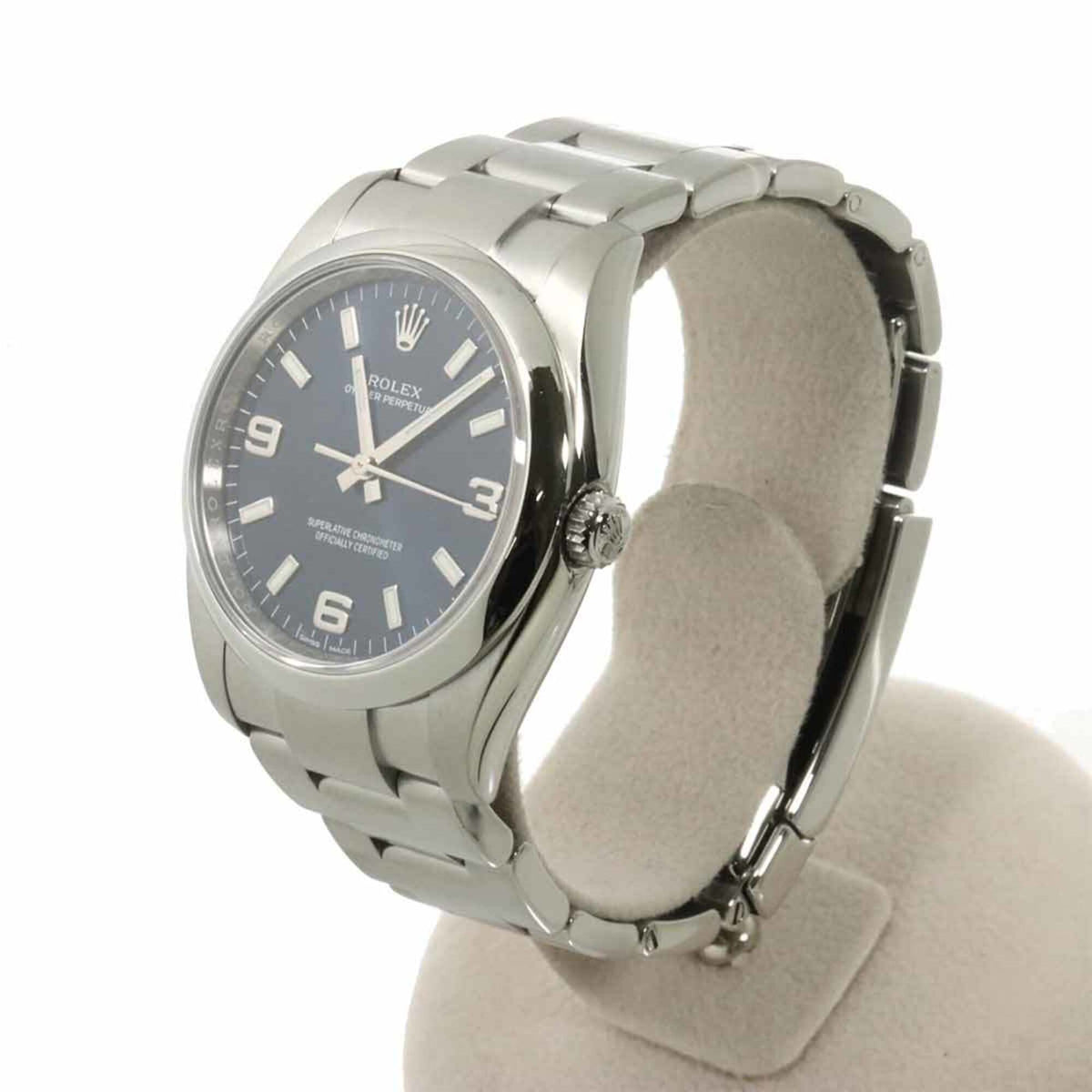 Pre-Owned Rolex Air-King 114200 Random Serial Number Roulette Men's Watch Blue Automatic Self-Winding