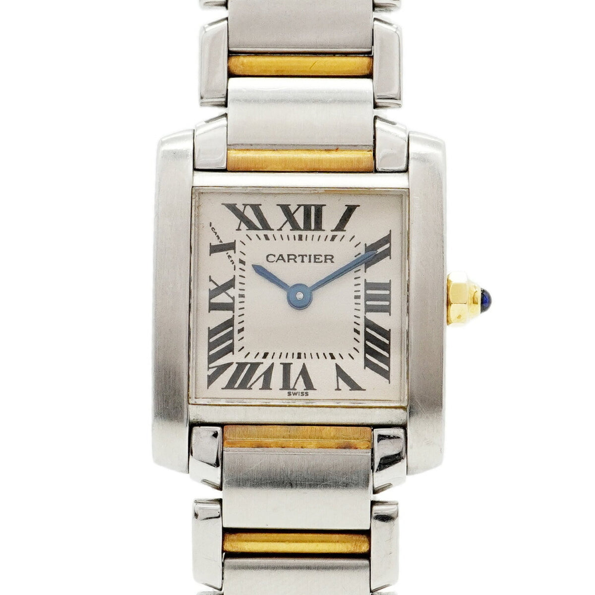 Pre-Owned Cartier Tank Fran?aise SM Two-tone Watch W51007Q4 Ivory Dial Women's