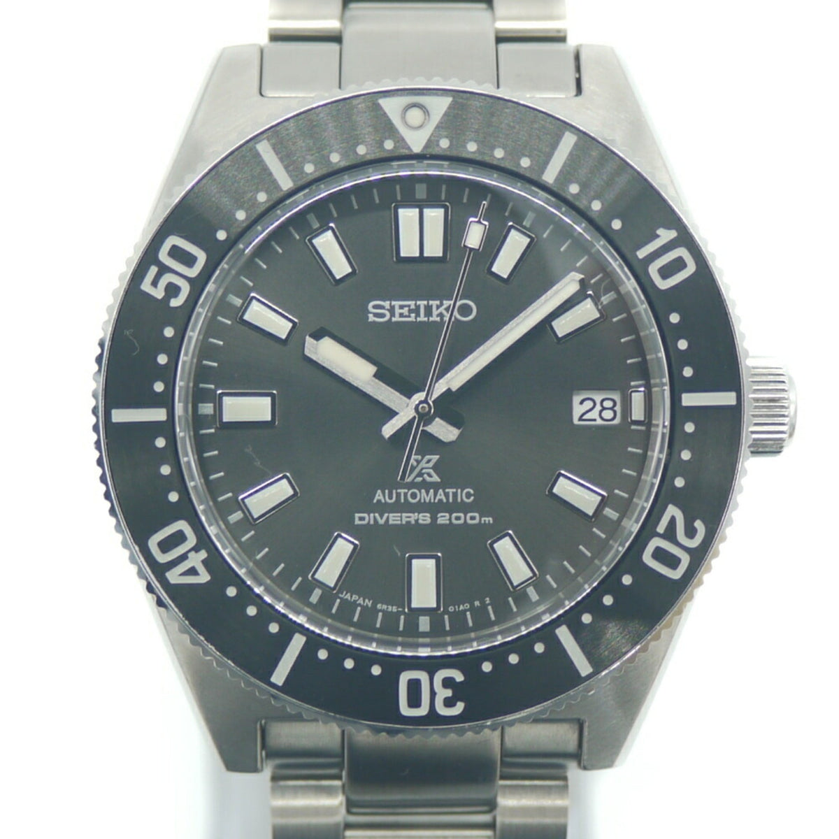 Gebrauchte Seiko Prospex Diver Scuba Mechanical 1965 Heritage SBDC101 Automatikuhr mit grauem Zifferblatt 