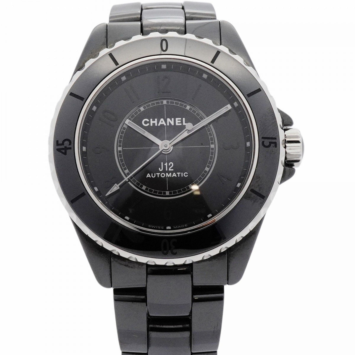 Pre-Owned Chanel J12 Phantom H6185 Black Dial Men's Watch