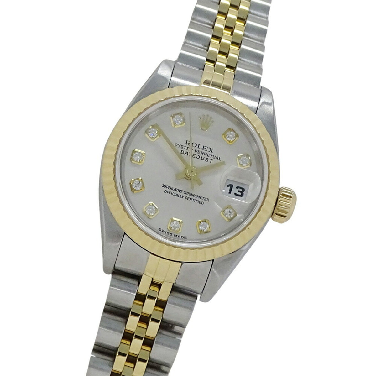 Gebrauchte Rolex ROLEX Datejust 79173G Y-Serie Uhr für Damen, 10P Diamanten, Automatik, AT, Edelstahl, SS, Gold, YG, Kombination, poliert 