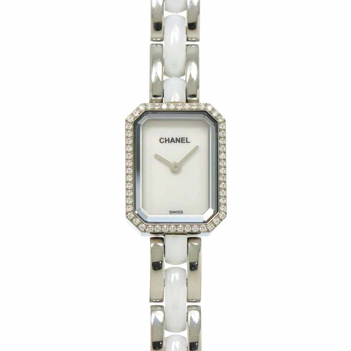 Pre-Owned CHANEL Premiere H2132 Women's Diamond Bezel White Ceramic Quartz Watch