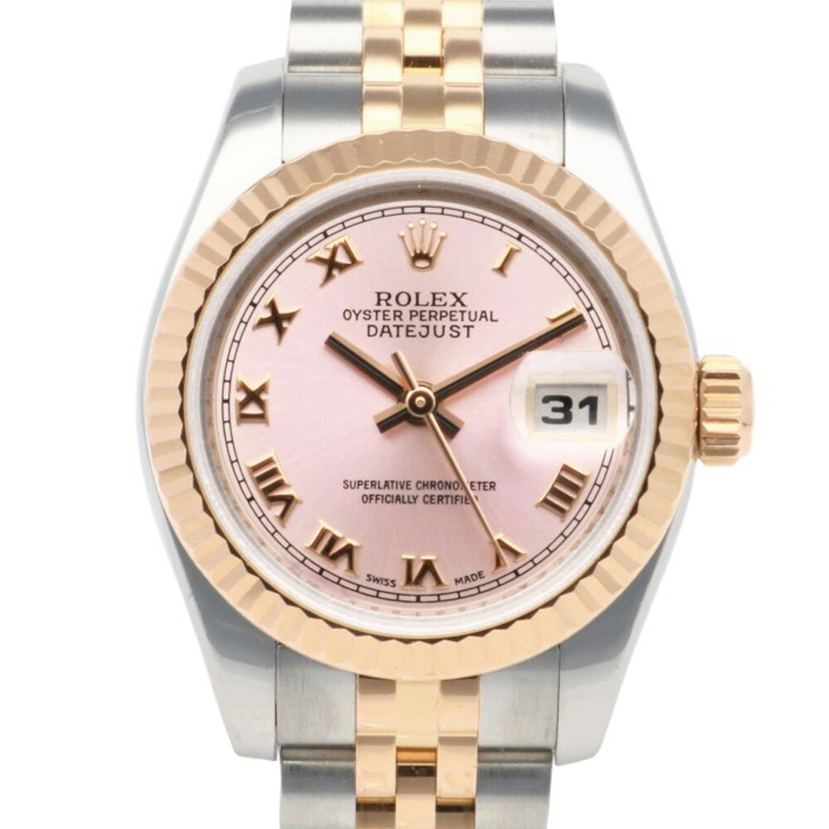 Gebrauchte Rolex Datejust Oyster Perpetual Uhr Edelstahl 179171 Automatik Damen ROLEX Z Serie 2006 Modell römische Ziffern überholt 