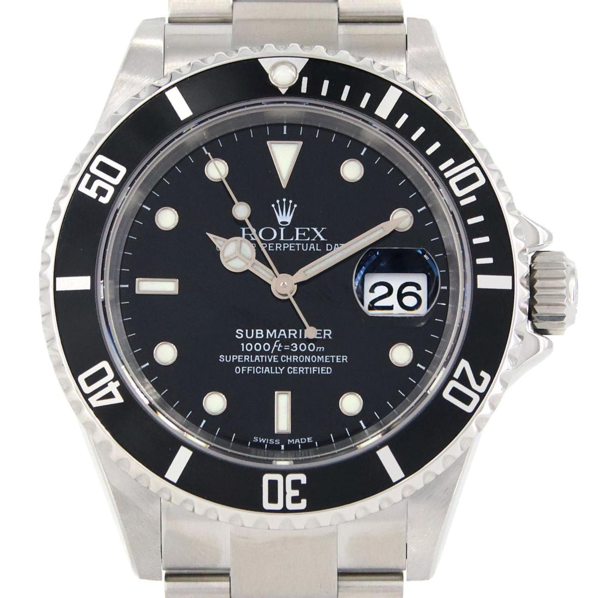 Gebrauchte Rolex Submariner Date 16610 SS Armbanduhr Automatik F-Serie 