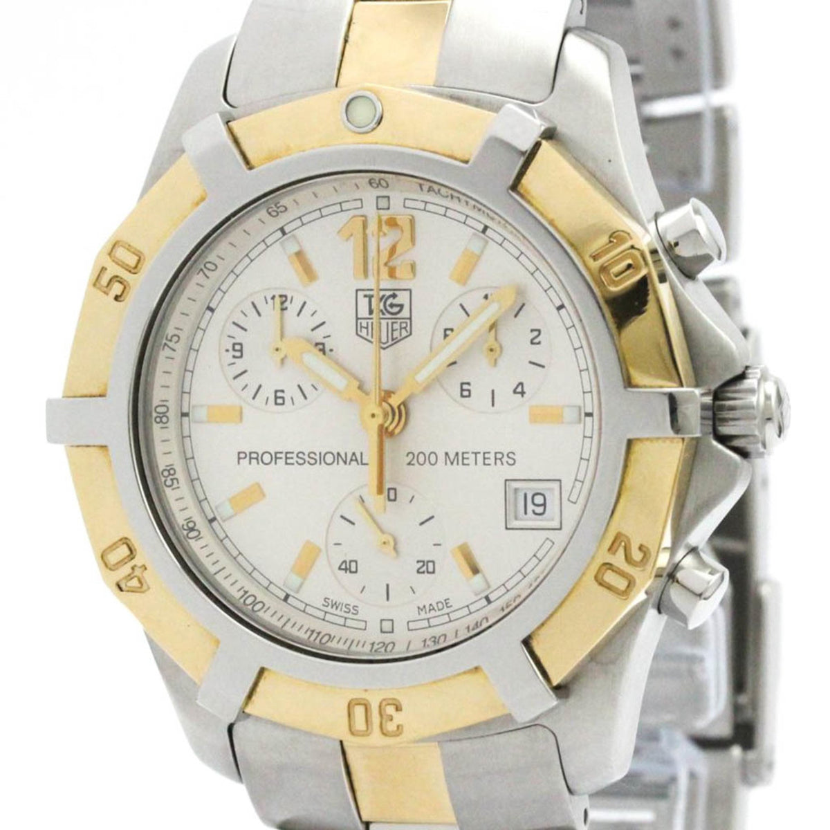 Gebrauchte TAG HEUER 2000 Exklusiver Chronograph 18 Karat Gold Stahl Herrenuhr CN1151 BF578865 