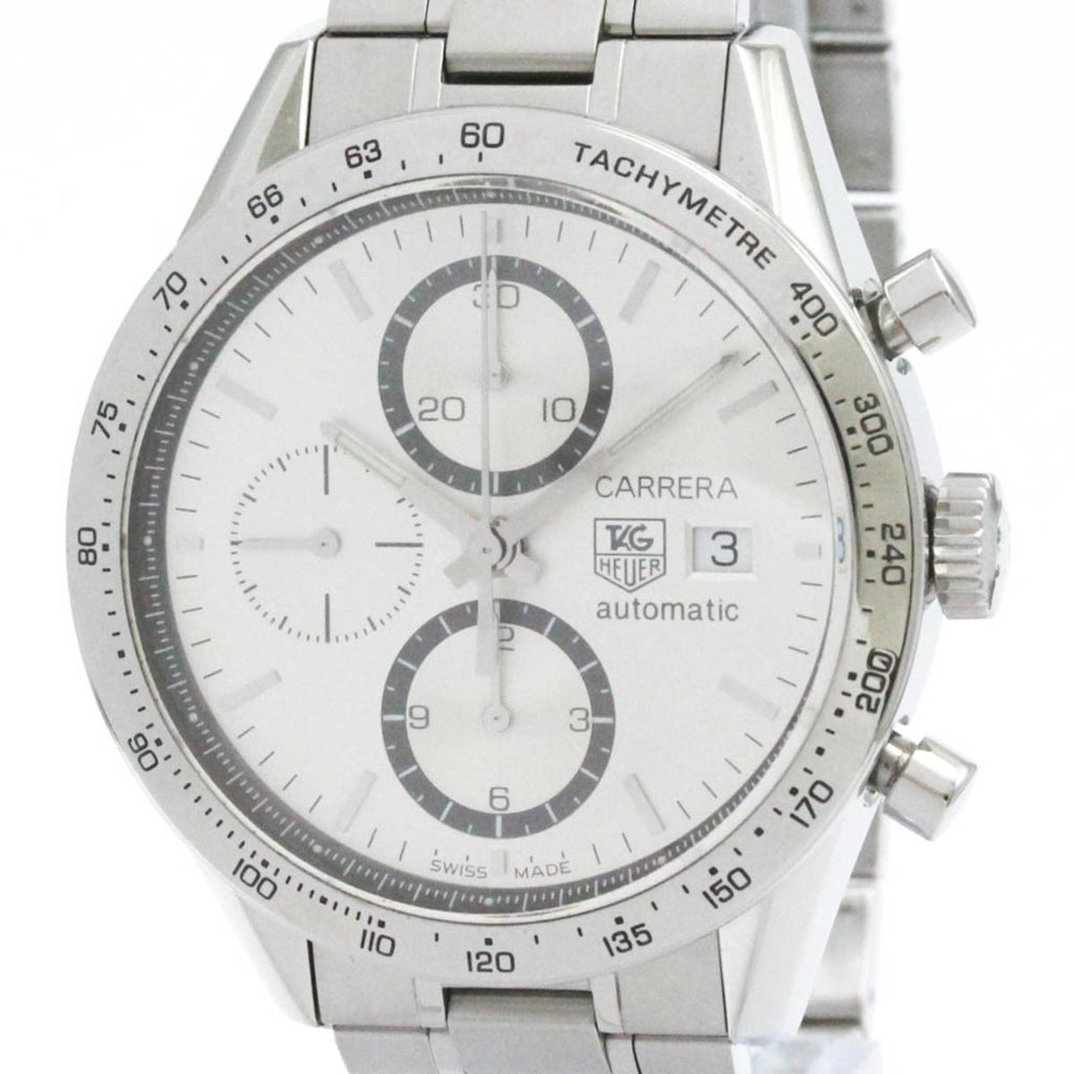 Gebrauchte TAG HEUER Carrera Calibre 16 Chronograph Stahluhr CV2017 poliert 