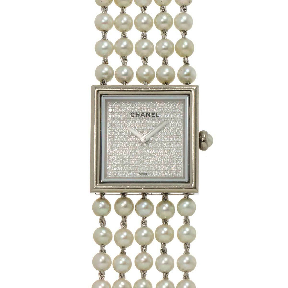 Pre-Owned CHANEL Mademoiselle H1434 Diamond Women's Watch, 18K White Gold, Quartz Movement