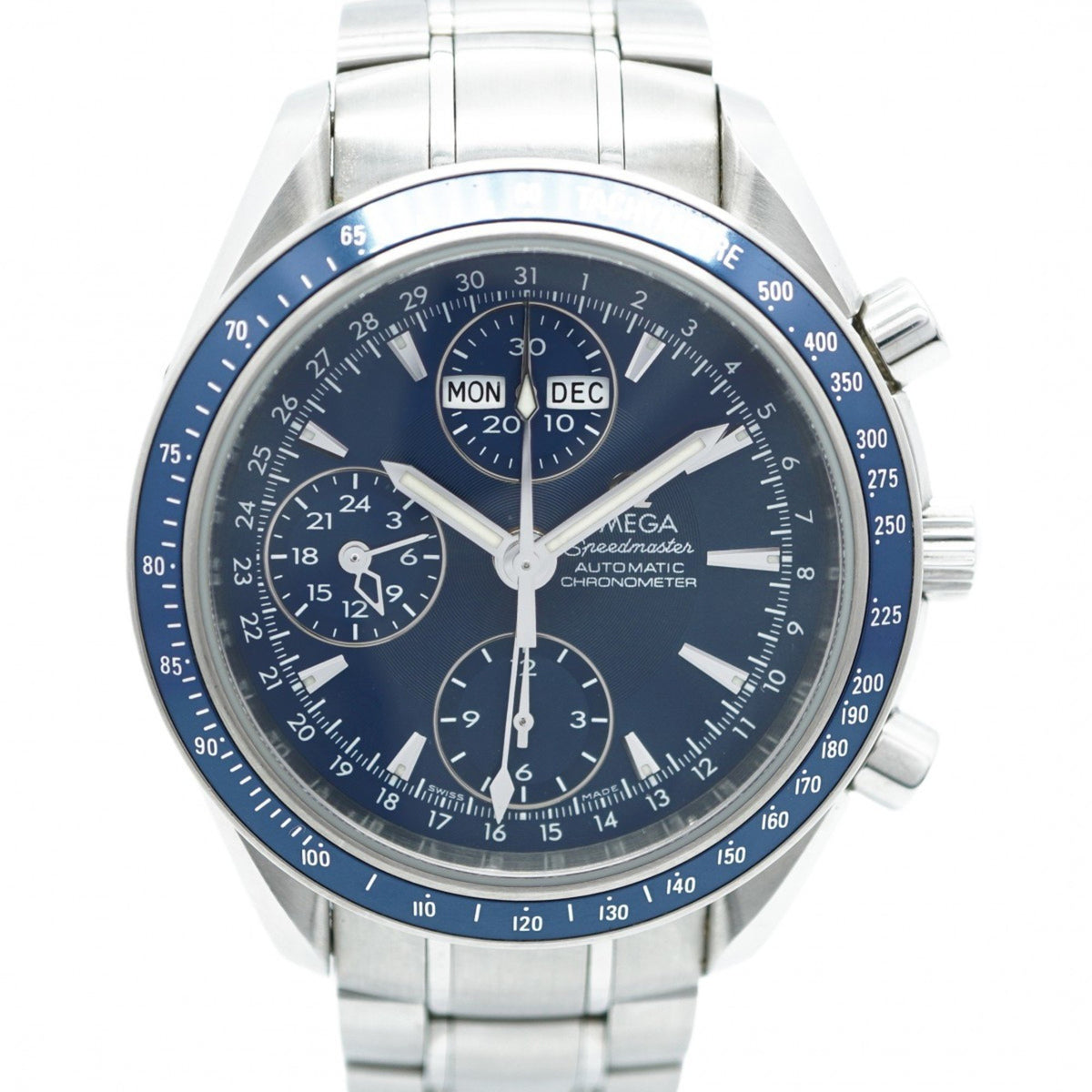 Gebrauchte Omega Speedmaster 3212.80 Herrenuhr mit blauem Zifferblatt 