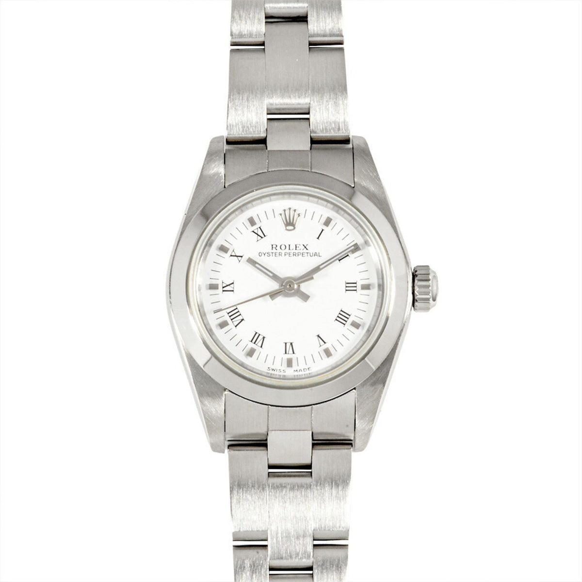 Pre-Owned Rolex ROLEX 76080 A-series (manufactured circa 1998-1999) Automatic Wristwatch, White Dial, Men's
